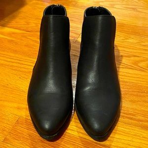 MIA black booties with zip-up back